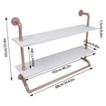 thumbnail image 2 of Wall-Mount Clothes Hanging Rod Industrial Pipe Rack Clothing Rail Shelves Garment Holder, 2 of 16