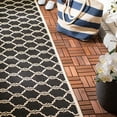 thumbnail image 3 of SAFAVIEH Courtyard Estelle Geometric Indoor/Outdoor Runner Rug, Black/Beige, 2'3" x 6'7", 3 of 6