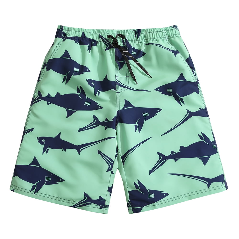 Mens Swim Trunks Four Tiki Friends Art Print Beach Shorts Quick Dry Mesh Lining Board Shorts Swimwear with Pockets