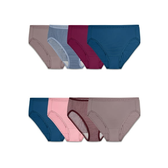 Fruit of the Loom Women's Assorted Microfiber Hi Cut Underwear, 6 2 Bonus Pack
