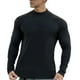 thumbnail image 2 of Blusa y camisa de cuello alto de manga larga para hombre, color liso, cálida y ajustada, cuello semialto, manga larga, base deportiva y fitness, top de poliéster para hombre., 2 of 5