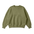 thumbnail image 3 of Luvrsol Crewneck Sweatshirts Women Oversized Long Sleeve Drop Shoulder Pullover Casual Loose Solid Tops, Army Green S-2XL, 3 of 6