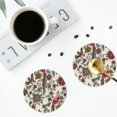 thumbnail image 5 of Bingfone Vintage Dark Enchanted Flowers And Birds Leather Drinks Coasters With Set Of 6,Suitable For Home Kitchen,Coffee Cup Coasters Home Gift, 5 of 9