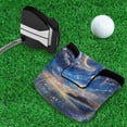 thumbnail image 5 of Haosy Flower Sea Starry Sky Golf Mallet Putter Cover Strong Magnetic Leather Golf Club Headcover Closure, 5 of 7