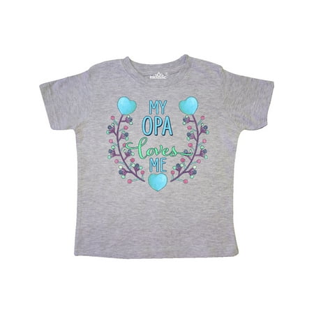 

Inktastic My Opa Loves Me with Flowers and Hearts Gift Toddler Boy or Toddler Girl T-Shirt