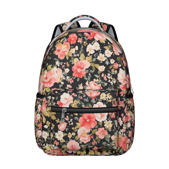Pioneer Flower Backpack for School,Cute School Bag,Schoolbag with Adjustable Shoulder Straps & Padded Back,15.3"x11"x7.1".﻿