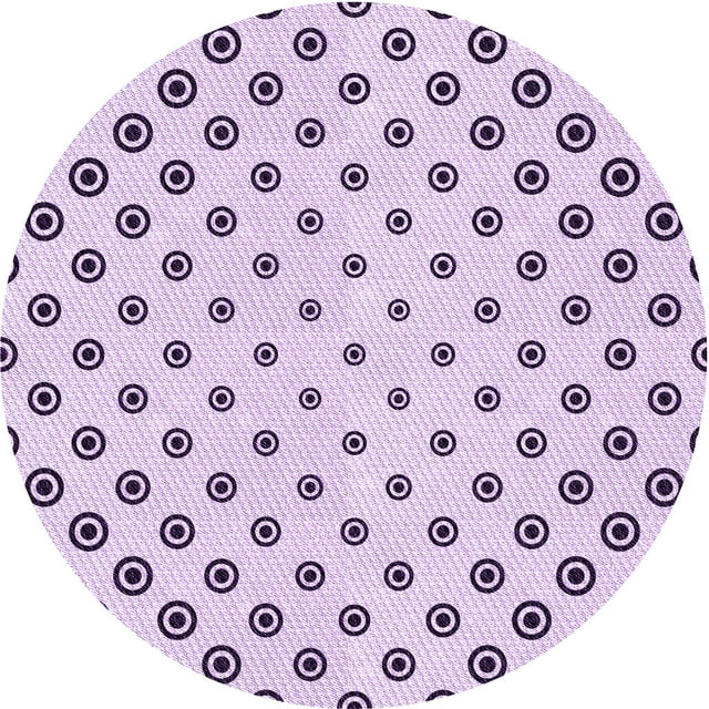 Ahgly Company Machine Washable Indoor Round Transitional Purple Flower Purple Area Rugs, 5' Round