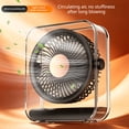 thumbnail image 6 of USB Rechargeable Transparent Desktop Mini Fan,multi angle adjustable wind direction,low mute steady airflow,safety dense grille table cooler circulate air for workstation bedroom dorm daily cooling, 6 of 8