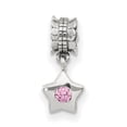 thumbnail image 3 of Pink CZ Star Dangle Charm .925 Sterling Silver Antique Finish Reflection Beads, 3 of 6