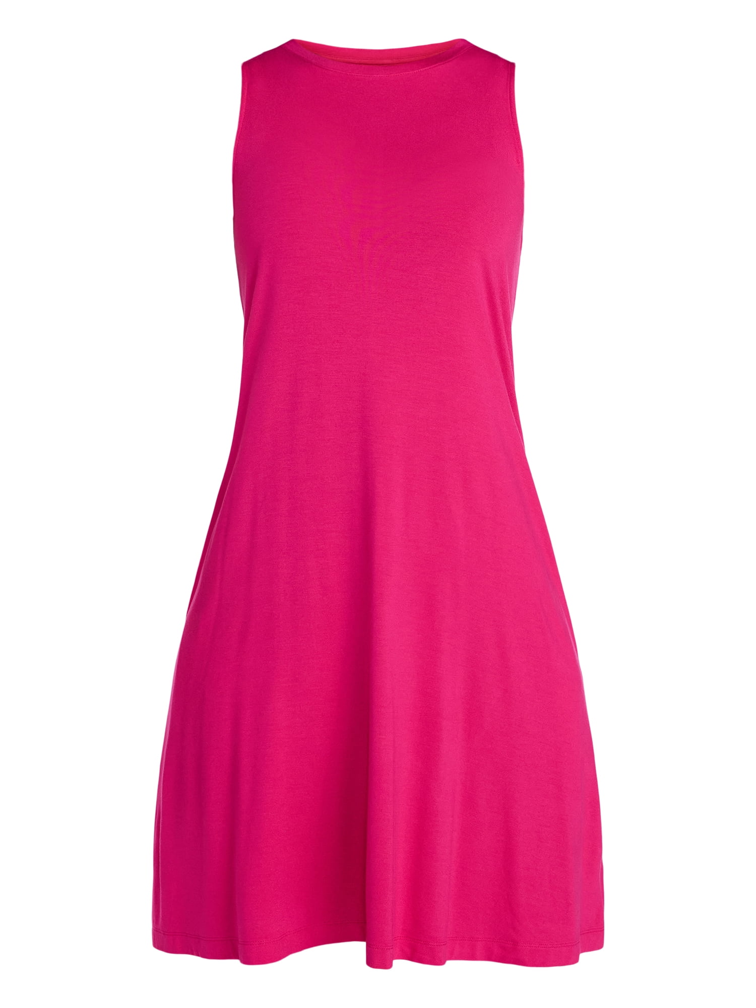 Time and Tru Women’s Sleeveless Knit Swing Dress, Sizes XS-XXXL