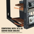 thumbnail image 4 of KFFKFF 9U Wall Mount Rack, Supports up to 150 lbs/68.04 kg, Open Frame Design for Server Network Equipment, Includes Cage Nuts and Screws, Made of Carbon Steel, Dimensions 20.9 x 17.7 x 20.5", 4 of 9