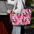 thumbnail image 7 of KLL Panda Heart Valentine Pink Print Large Beach Tote Bag Women Waterproof Sandproof Zipper Beach Tote Bag for Pool Gym Grocery Travel with Wet Pocket, 7 of 7