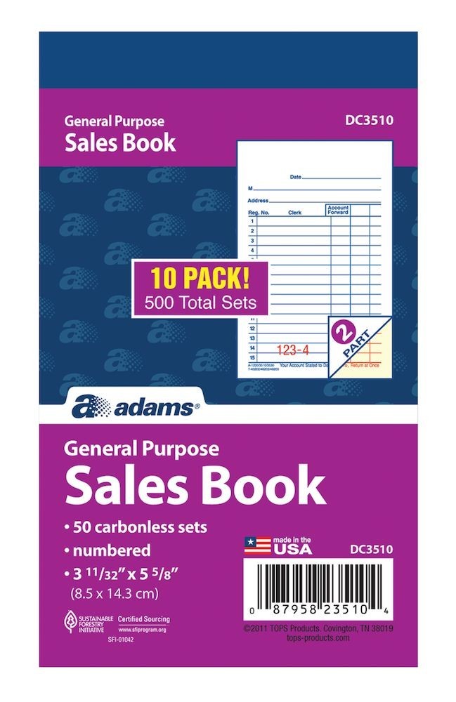 SGTall 50-Set Sales Book Order Receipt Invoice – Carbonless Copy 5.5 X 8.5 Inches