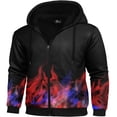 thumbnail image 3 of SCODI Hoodies for Men Zip Up Sweashirts Fleece Sherpa Lined Winter Wool Heavyweight Jacket Flame L, 3 of 6