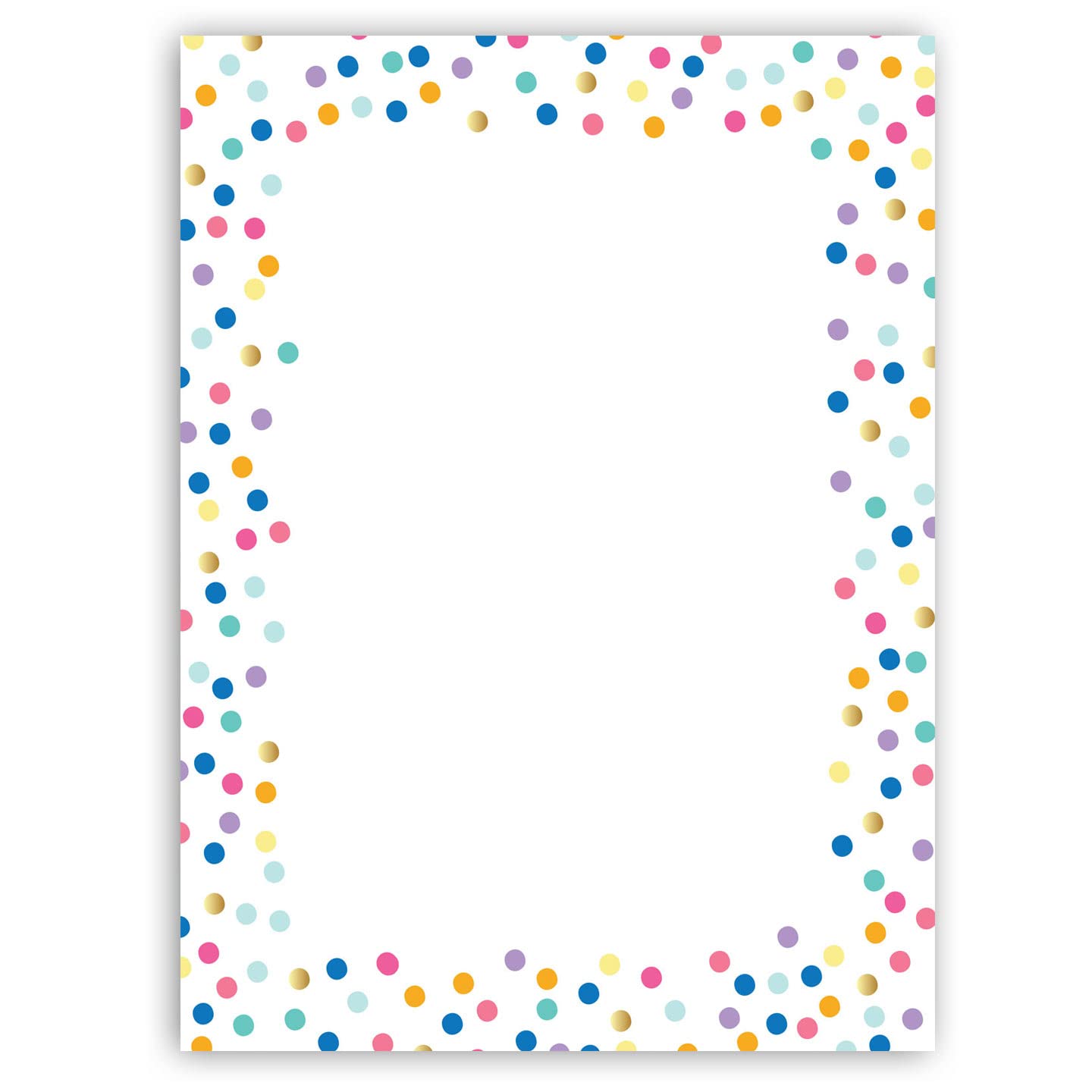 Stonehouse Collection Colorful Confetti Stationery - 8.5 x 11-60 Letterhead Sheets - Colorful Border Letterhead (Colorful Dots)