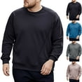 thumbnail image 2 of ZCFZJW Big and Tall Regular Fit Sweatshirts for Men Lightweight Casual Fall Winter Long Sleeve Fleece Crewneck Pullover Tops Loose Oversized Baggy Athletic T-Shirts Blue XL, 2 of 9