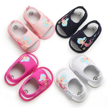

Infant Baby Shoes Boys Girls Cute Fish Mermaid Sandals Breathable Soft Sole Crib Slippers Mesh Bottom Shoes First Walkers 0-18M