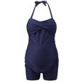 thumbnail image 2 of Women Fashion Solid Color Swimsuit Pleated Gathered Swimwear, 2 of 5