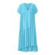 thumbnail image 4 of Vestidos irregulares sueltos de cintura alta sólidos de manga corta con cuello en V informales de verano para mujer Pompotops  ghjkhdj8265, 4 of 5