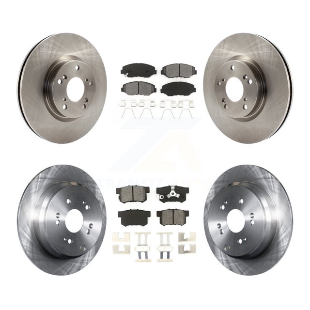 Transit Auto Front Rear Disc Brake Rotors and Semi-Metallic Pads Kit for Car 2005-2006 Honda CR-V K8S-101251