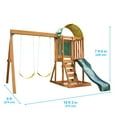 KidKraft Ainsley Wooden Outdoor Swing Set with Slide and Rock Wall