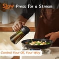 thumbnail image 6 of YOSANG PRE 16oz/470ml Light-Blocking Dark Oil Sprayer for Cooking, 2 in 1 Olive Oil Dispenser Bottle for Kitchen, Premium Dark Green Glass Oil Bottle, Food-Grade Oil Mister for Air Fryer, BBQ (Black), 6 of 8