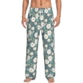 thumbnail image 2 of Lsque Flower Print Men's Pajama Pants, Lounge Pant - Comfortable Home Wear,Elastic Waistband, Stylish Design-Medium, 2 of 9