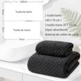 thumbnail image 2 of Toallas de Baño 2PCS, Juego de Toallas de Baño Microfibra Absorbente y de Secado Rápido, Toallas Ultra Suaves para Hogar, Hotel, SPA, Gimnasio (Negro), 2 of 4