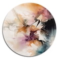 thumbnail image 2 of Designart "Watercolor Marble Orange I" Abstract Metal Round Art Living Room, 2 of 5