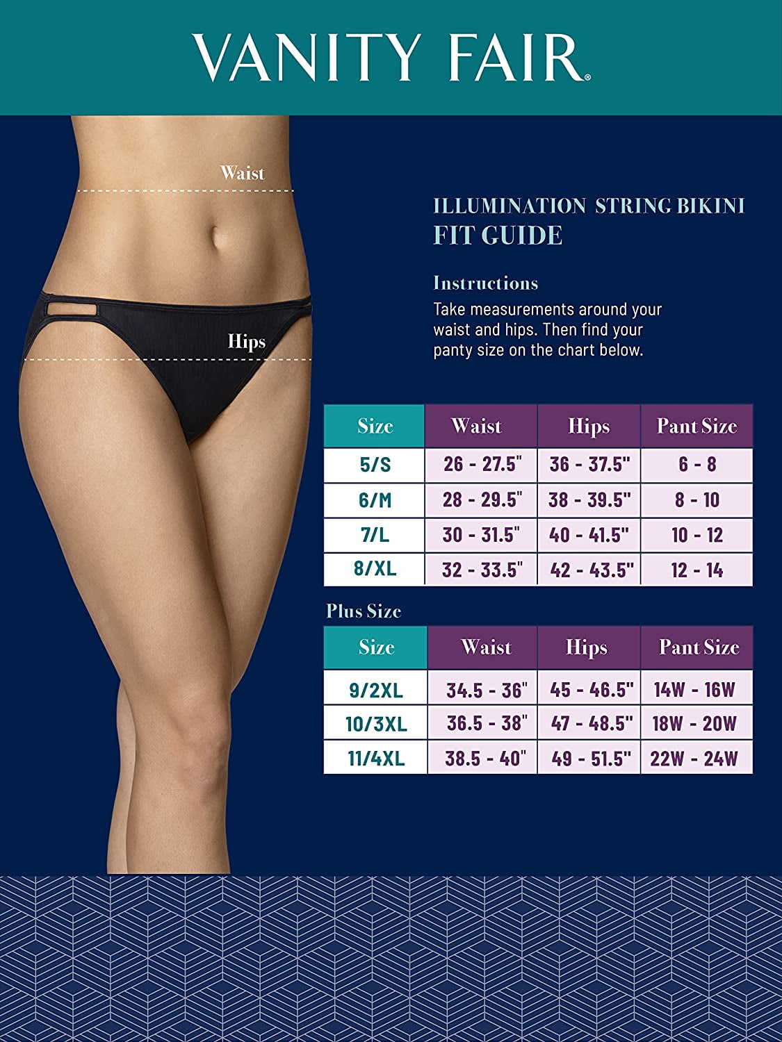 Vanity Fair Lingerie Women's Illumination String Bikini Underwear, 3-Pack
