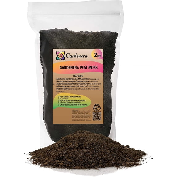 Premium Natural Sphagnum Peat Moss - Gardening Soil Amendment and Carnivorous Plant Soil Media by Gardenera (2 Quart Bag)