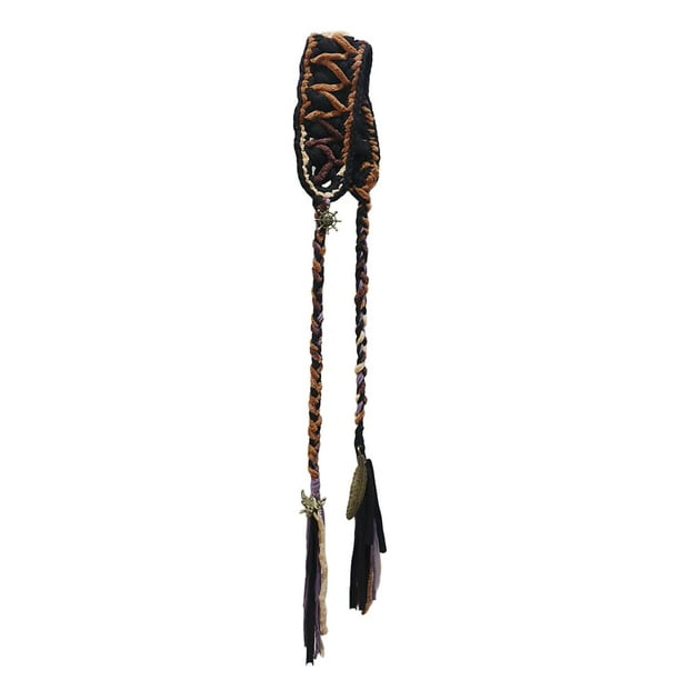 Diadema bohemia para mujer, bonita banda para el pelo retro para niñas, fiestas y actividades al aire libre. marrón oscuro