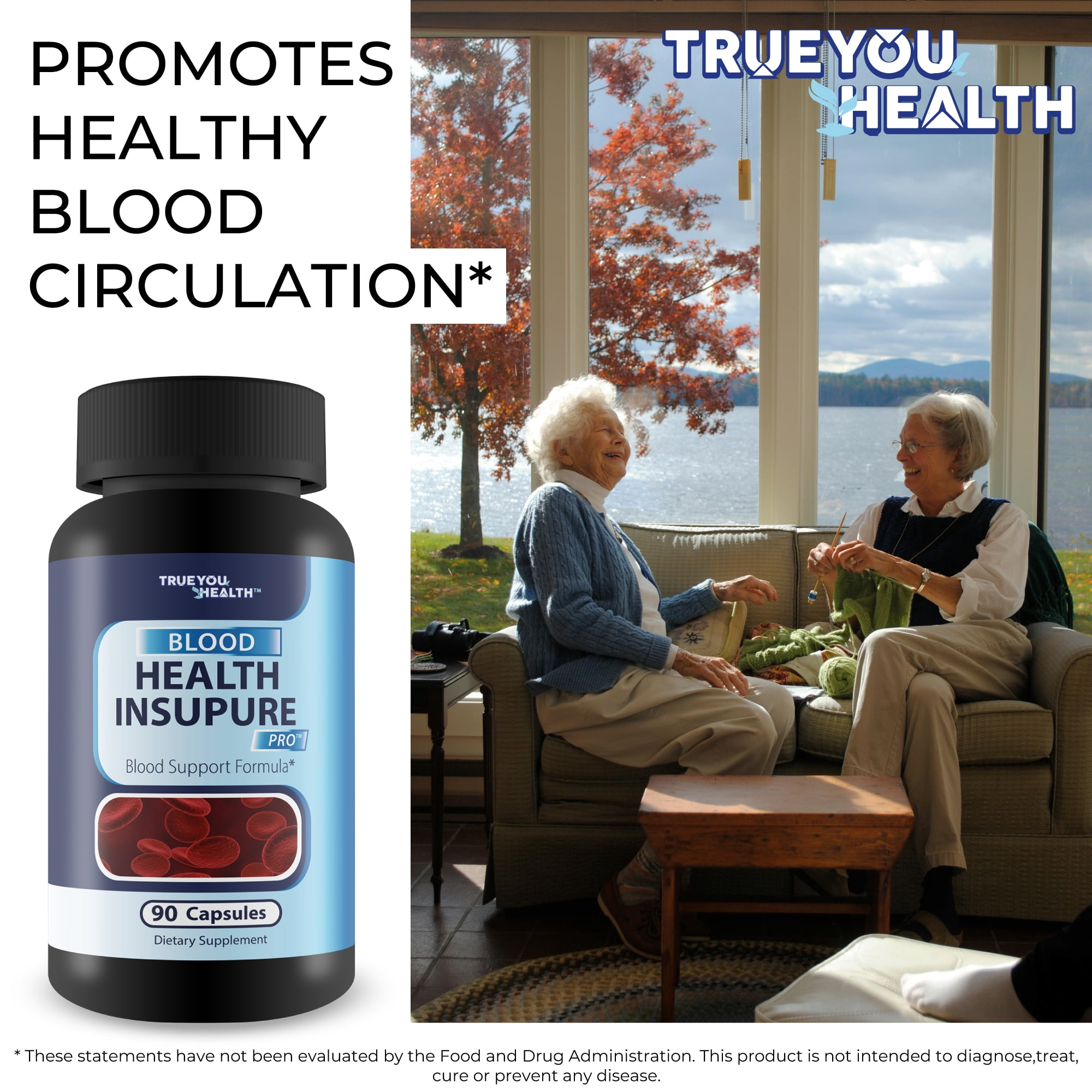 Blood Health Insupure Pro - Improved Formula - Our Best Blood Support Pills for Circulatory Health - Blood Flow Care Sugar Cleanse Blood Circulation Pills - Poor Circulation Supplements for Women Men