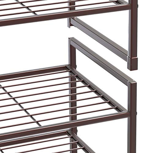Simple Houseware Étagère de Rangement pour Chaussures Empilable à 3 Niveaux Bronze