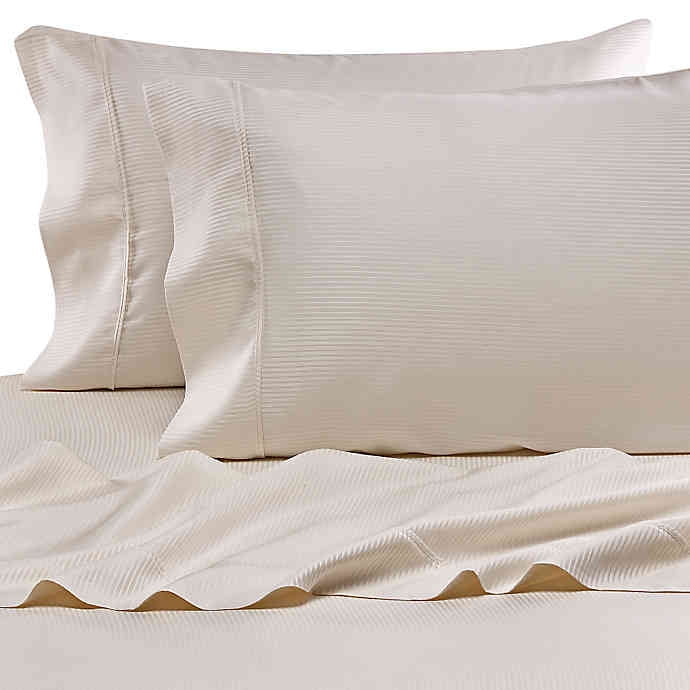 Eucalyptus Origins Tencel Lyocell Standard Pillowcases in Ivory Stripe(Set of 2)