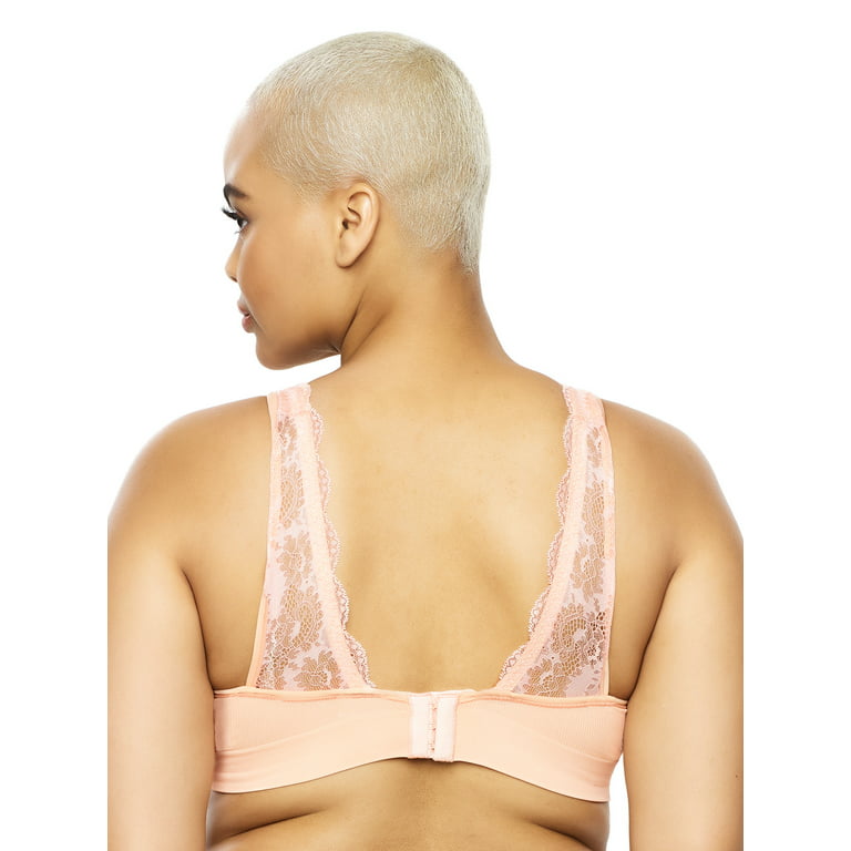 Paramour by Felina  Altissima Eco-Friendly Seamless & Lace Bralette (Cameo  Rose, Large) 