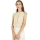 thumbnail image 1 of Blusa Elegante Sin Mangas Vintage Allegra K de la Década de 1950 con Volantes Beige XL, 1 of 6