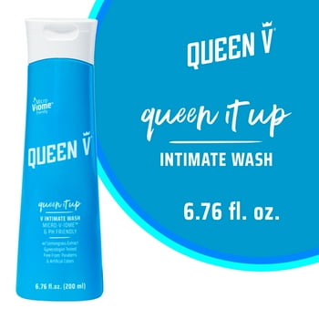QUEEN V Queen it Up-  Wash, pH friendly, daily use fresh and clean shower gel with lemongrass extract and lactic , gynecologically tested, recyclable bottle, 6.76 oz.