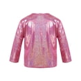 thumbnail image 2 of TiaoBug Kids Boys Girls Top Metallic Shiny Long Sleeve T-Shirt Sequins Hip Hop Dancewear, 2 of 6