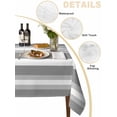 thumbnail image 2 of Grey Stripe Table Cloth, Minimalist Farmhouse Striped Waterproof Tablecloth for Rectangle Tables, Reusable Washable Fabric Table Cover for Restaurant Kitchen Dining Tables 60"x102", 2 of 6