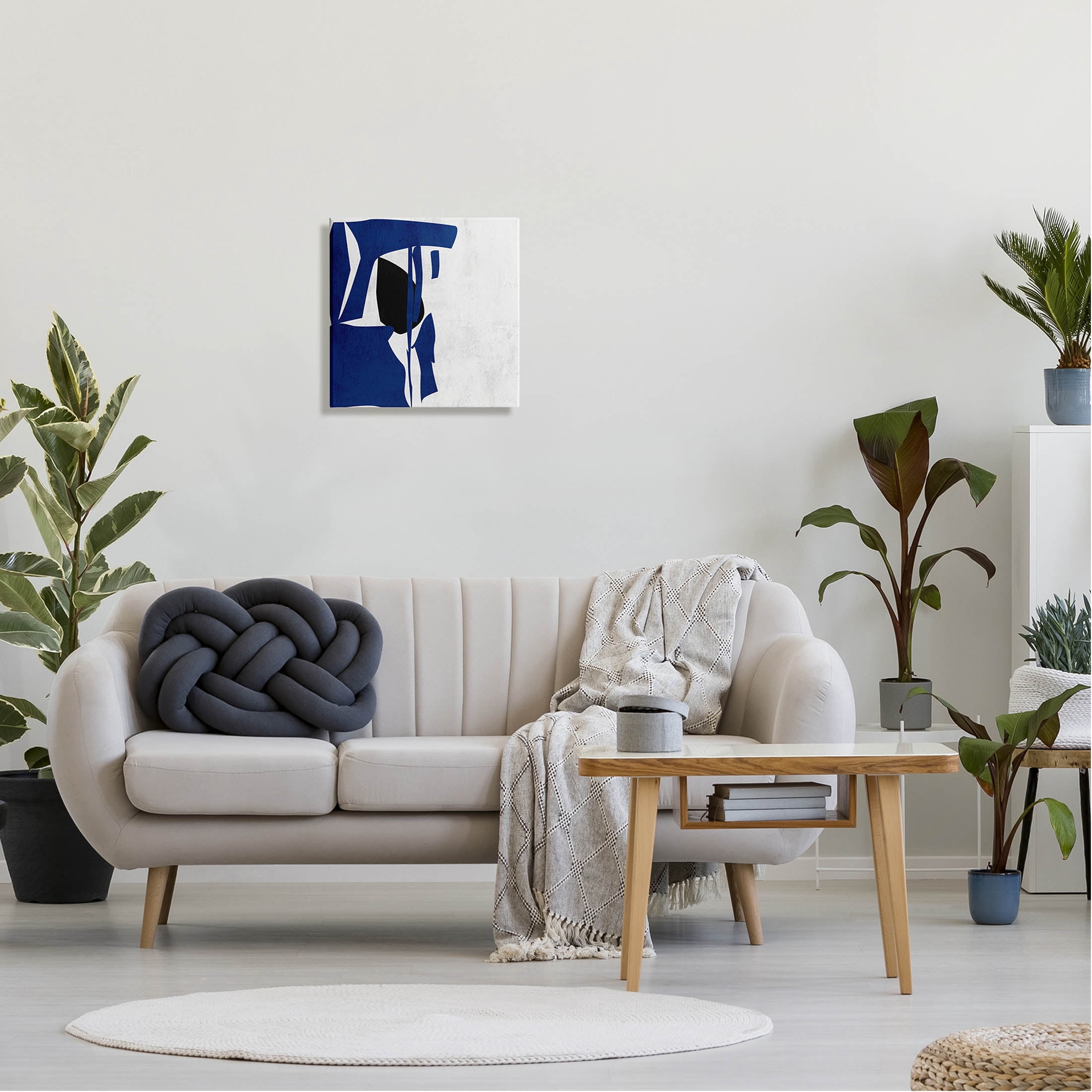 Stupell Industries Modern Blue Cutout Shapes Graphic Art Gallery Wrapped Canvas Print Wall Art, Design by Melissa Wang