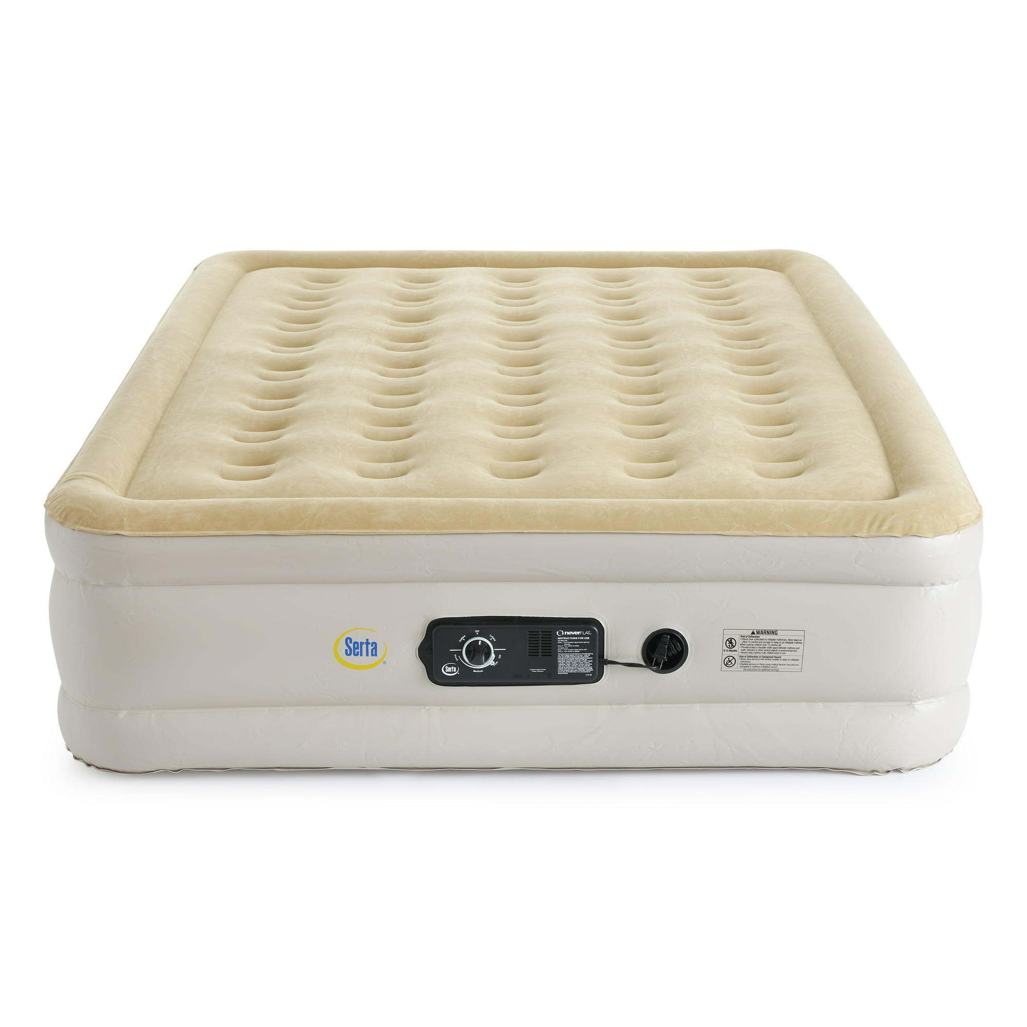 Serta Basic Raised Air Mattress With External AC Pump, Queen Home