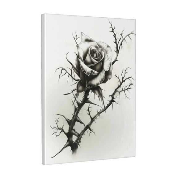 KLL Black And White Rose Print Farmhouse Canvas Wall Art,Wall Decorations For Living Room Office Canvas Wall Decor for Home Decorations, 12'×16’’