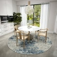 thumbnail image 5 of Addison Rugs Indoor/ Outdoor Accord Modern Abstract Polyester Washable Rug New 8' x 8' Round - Navy Taupe, 5 of 5