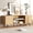 burlywood 53.2, variant on THAILE Black TV Stands for Living Room, Entertainment Center for TVs up to 65" with Glass Shelves & Carbon Fiber Finish