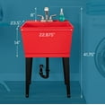 thumbnail image 2 of Tehila Utility Sink with Stainless Finish Pull-Out Faucet 19 Gallon - Red, 2 of 10