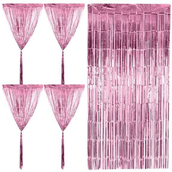 Rain Curtain Tassel Drapes Door Hanging Decoration Stage Foil Fringe Curtains Decorations 5 PCS