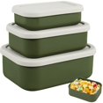 thumbnail image 1 of POINTERTECK 3Pcs Bento Lunch Box Silicone Containers with Lids Leak-proof Lunch Container Temperature Resistance Meal Prep Container  (10oz/23.6oz /44oz), 1 of 9
