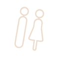 thumbnail image 2 of 2x Toilet Signs Wall Door Signage Modern Decorations Acrylic Toilet Door Sign Gold, 2 of 4