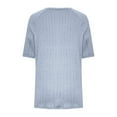 thumbnail image 5 of NaWent Up to 40% off Women's Tops Trendy Summer Casual 2025 Short Sleeved Crew Neck Lightweight Shirts Knit Tunic Basic T-Shirt Light Blue L, 5 of 6